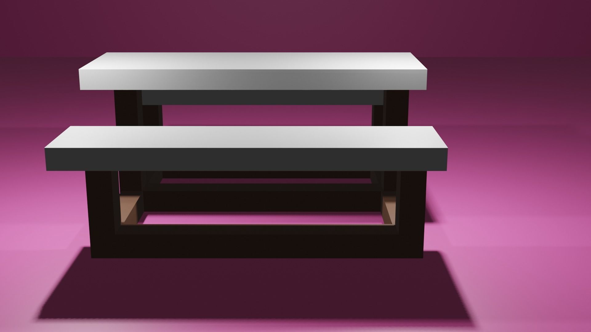 low poly bench game ready model two benches Low-poly 3D model_1