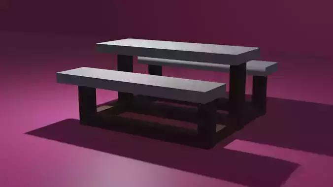 low poly bench game ready model two benches