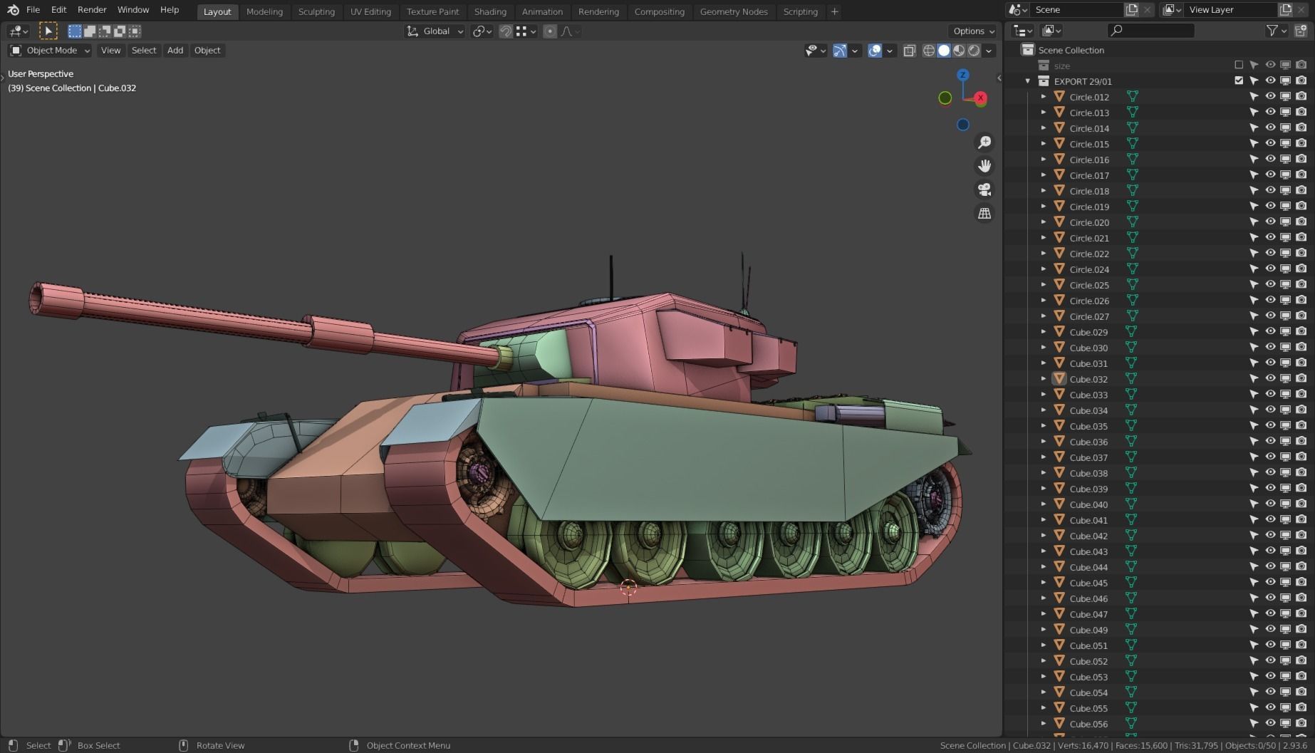 Centurion Tank Base Mesh  Low-poly 3D model_9
