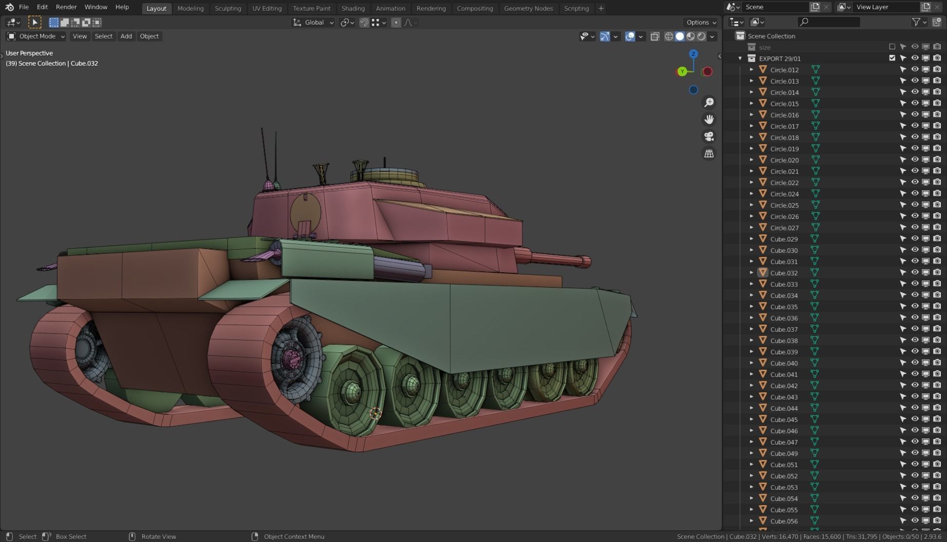 Centurion Tank Base Mesh  Low-poly 3D model_10
