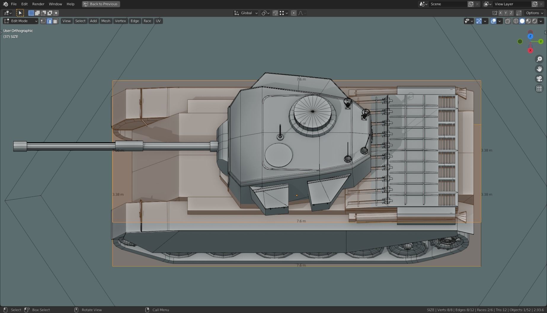 Centurion Tank Base Mesh  Low-poly 3D model_34