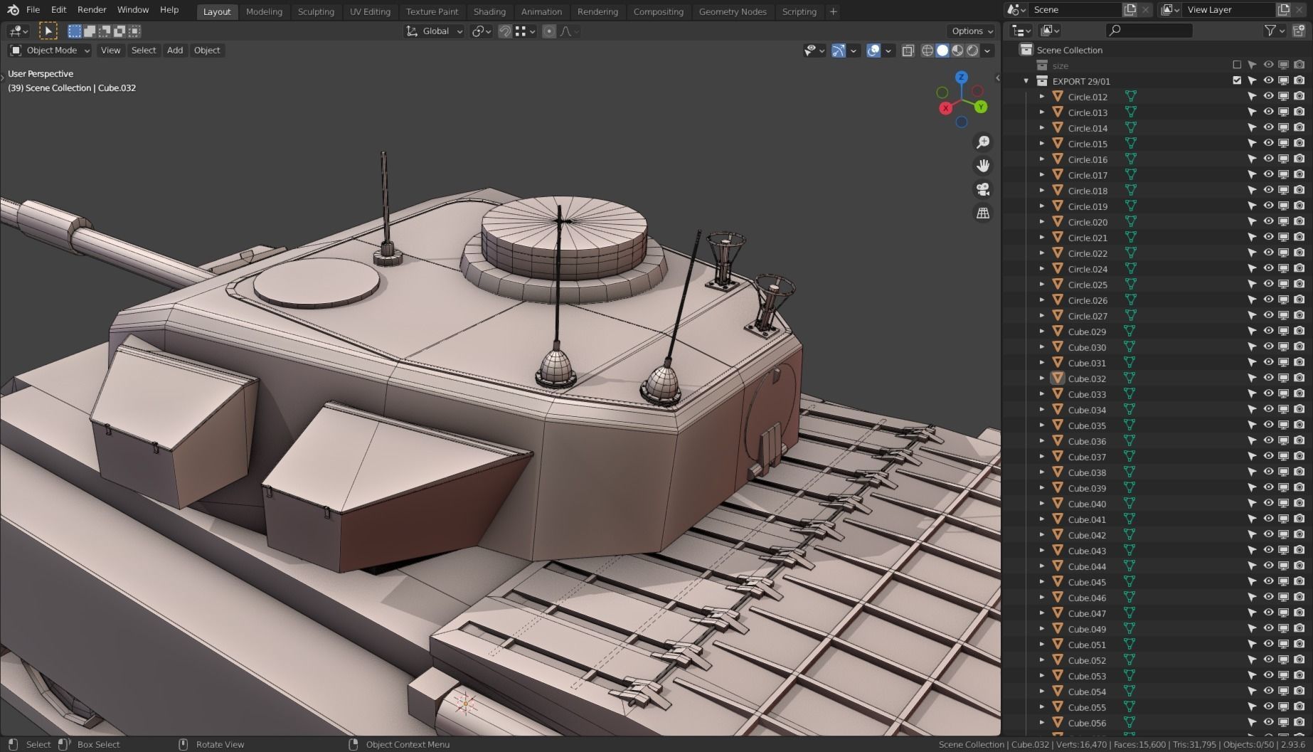 Centurion Tank Base Mesh  Low-poly 3D model_11
