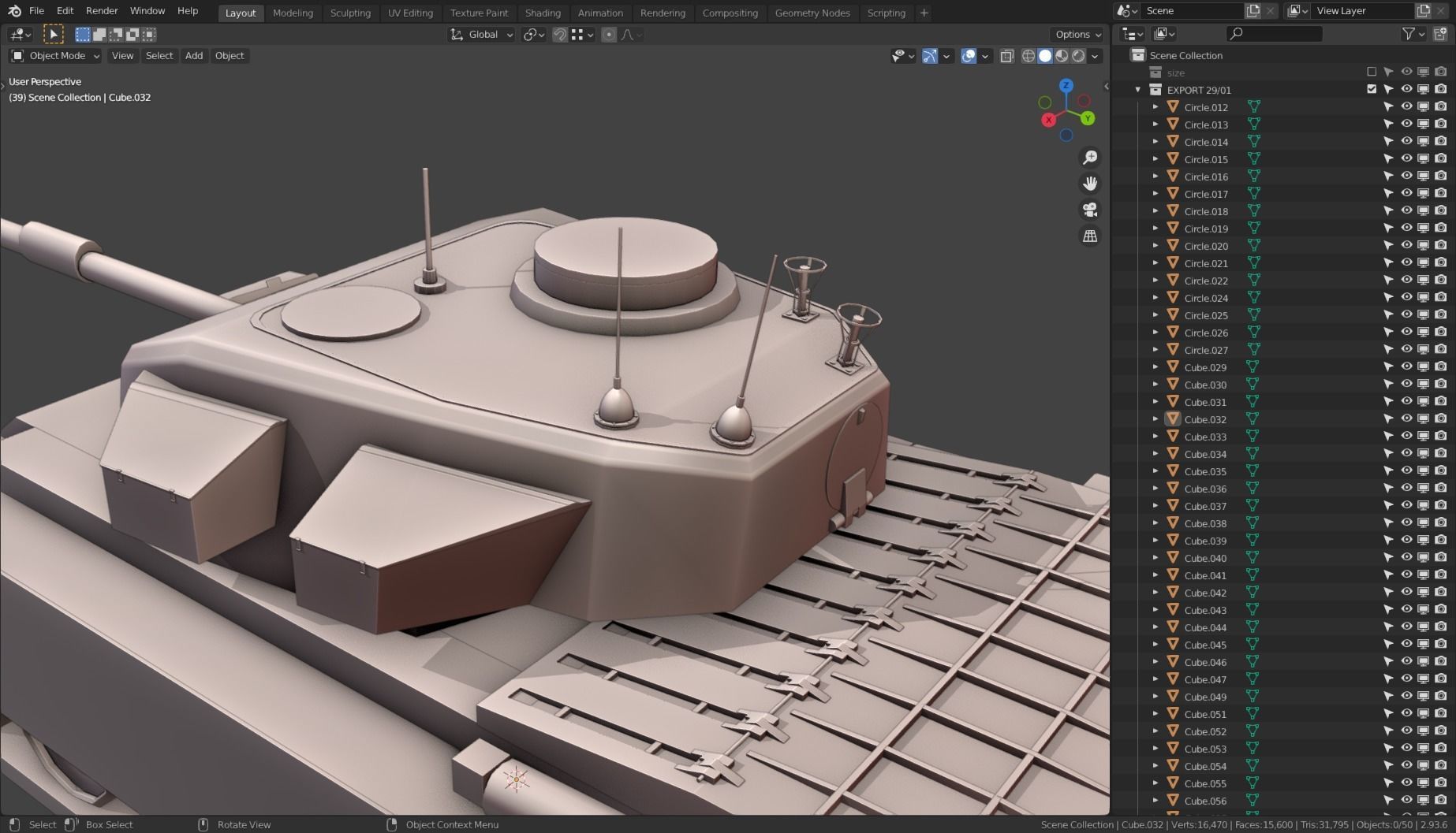 Centurion Tank Base Mesh  Low-poly 3D model_6
