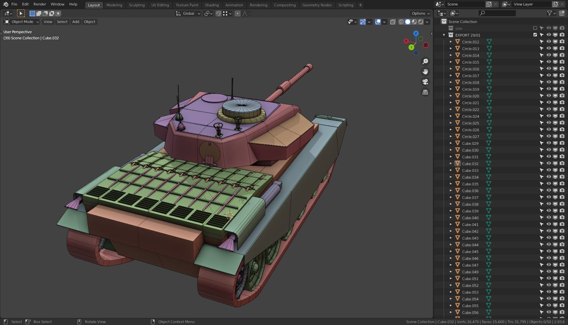 Centurion Tank Base Mesh  Low-poly 3D model_12