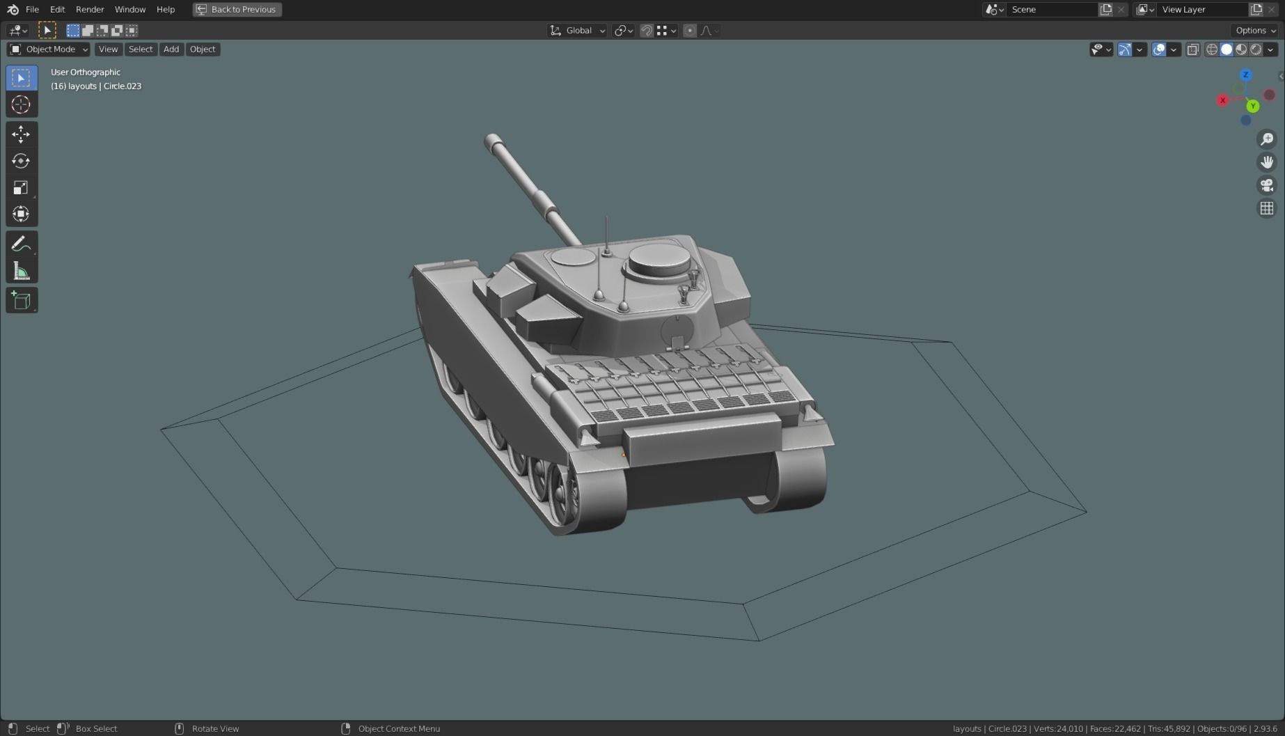 Centurion Tank Base Mesh  Low-poly 3D model_31