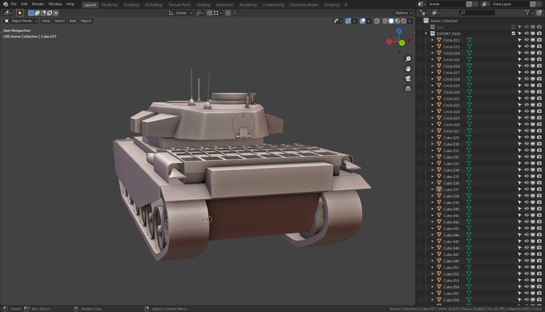 Centurion Tank Base Mesh  Low-poly 3D model_5