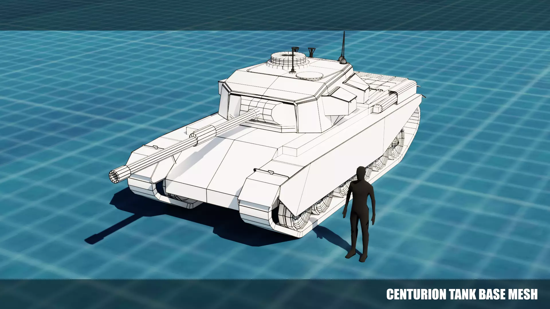 Centurion Tank Base Mesh  Low-poly 3D model_0