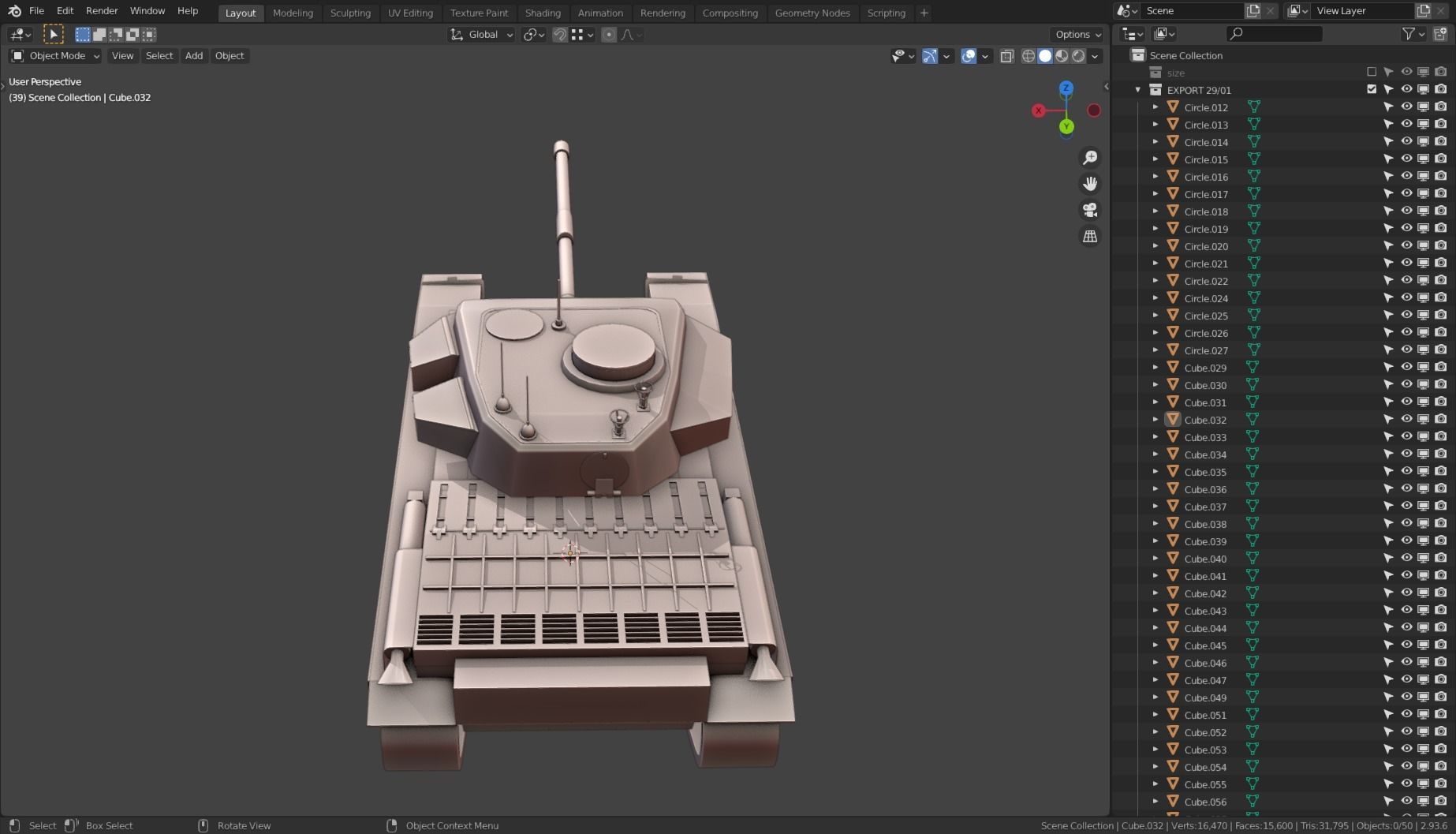 Centurion Tank Base Mesh  Low-poly 3D model_4
