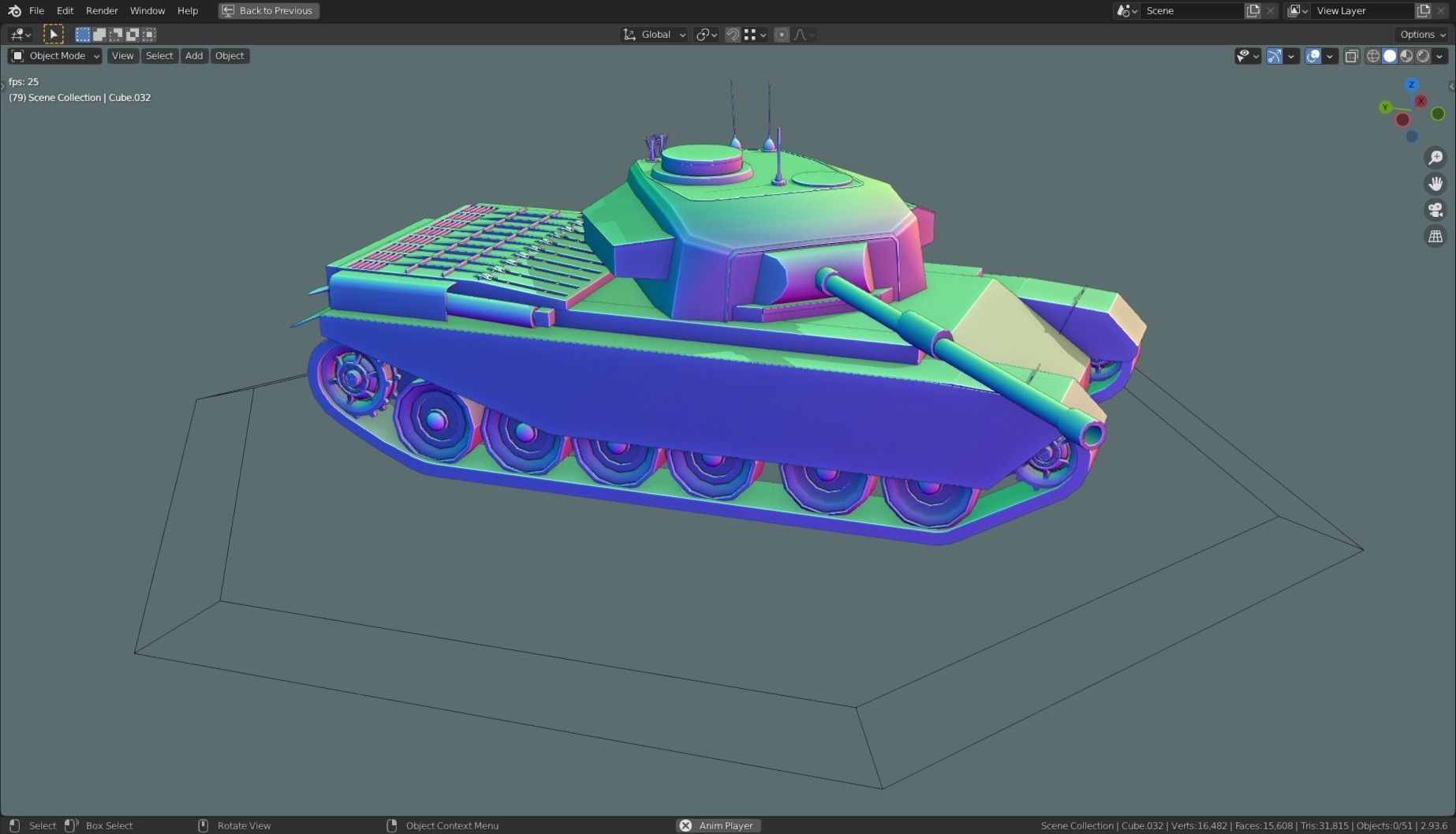 Centurion Tank Base Mesh  Low-poly 3D model_17