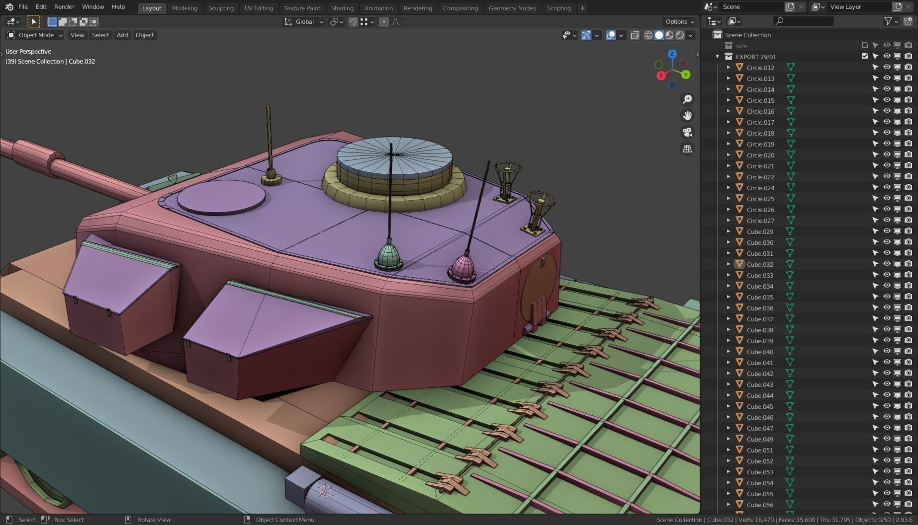 Centurion Tank Base Mesh  Low-poly 3D model_13