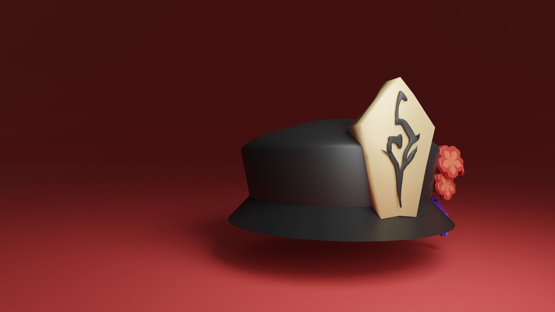 Hutao Hat Free low-poly 3D model_2