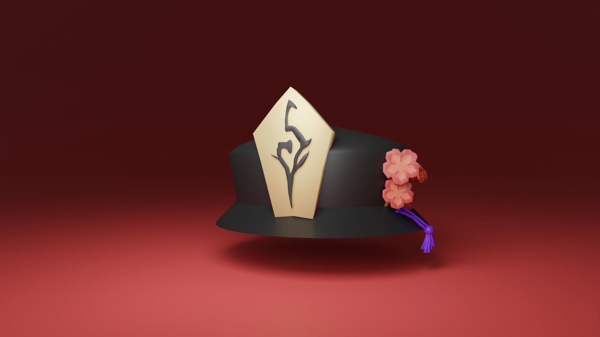 Hutao Hat Free low-poly 3D model_1