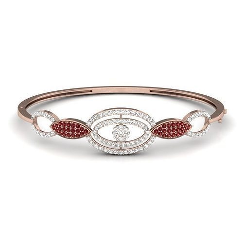 Bracelet ruby and diamond bangle 3D print model