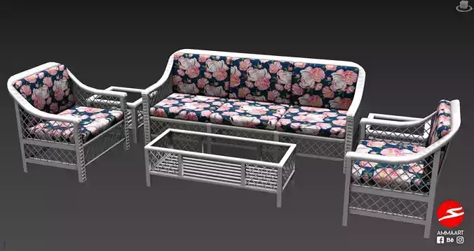 Rattan Rectangular Sofa Set with Coffee Table and Side Tables