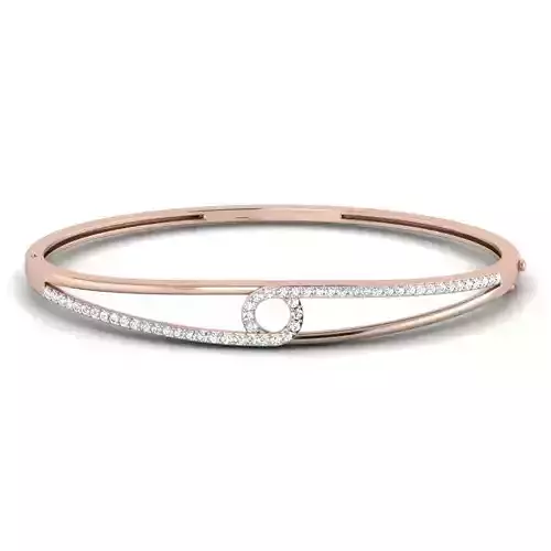 Bracelet rose gold diamond bangle 3D print model