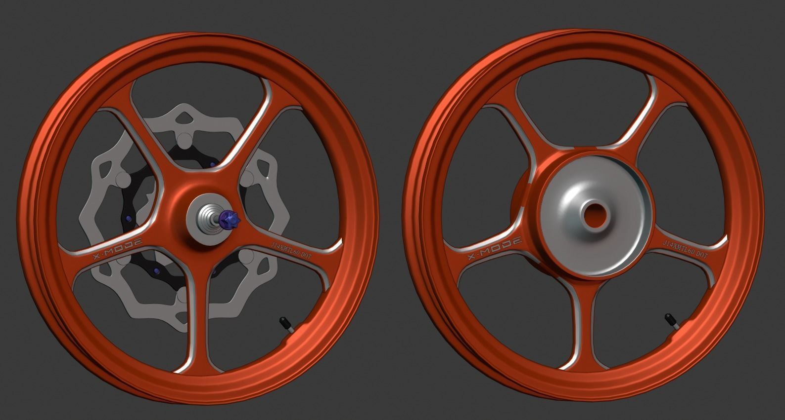 Rims X-Mode Low-poly 3D model_1