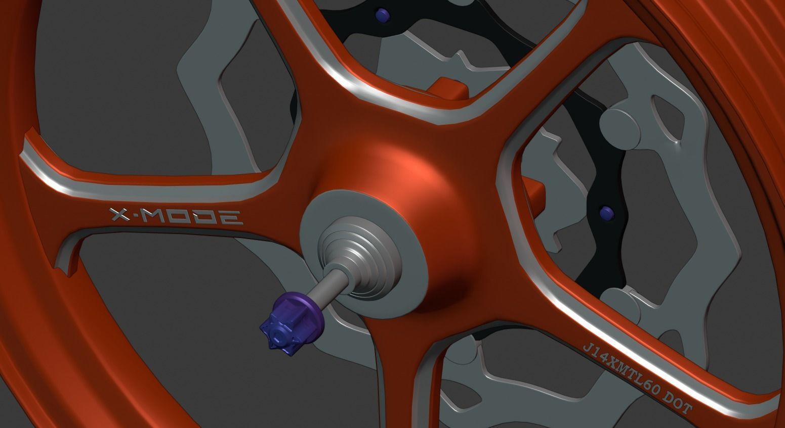 Rims X-Mode Low-poly 3D model_3