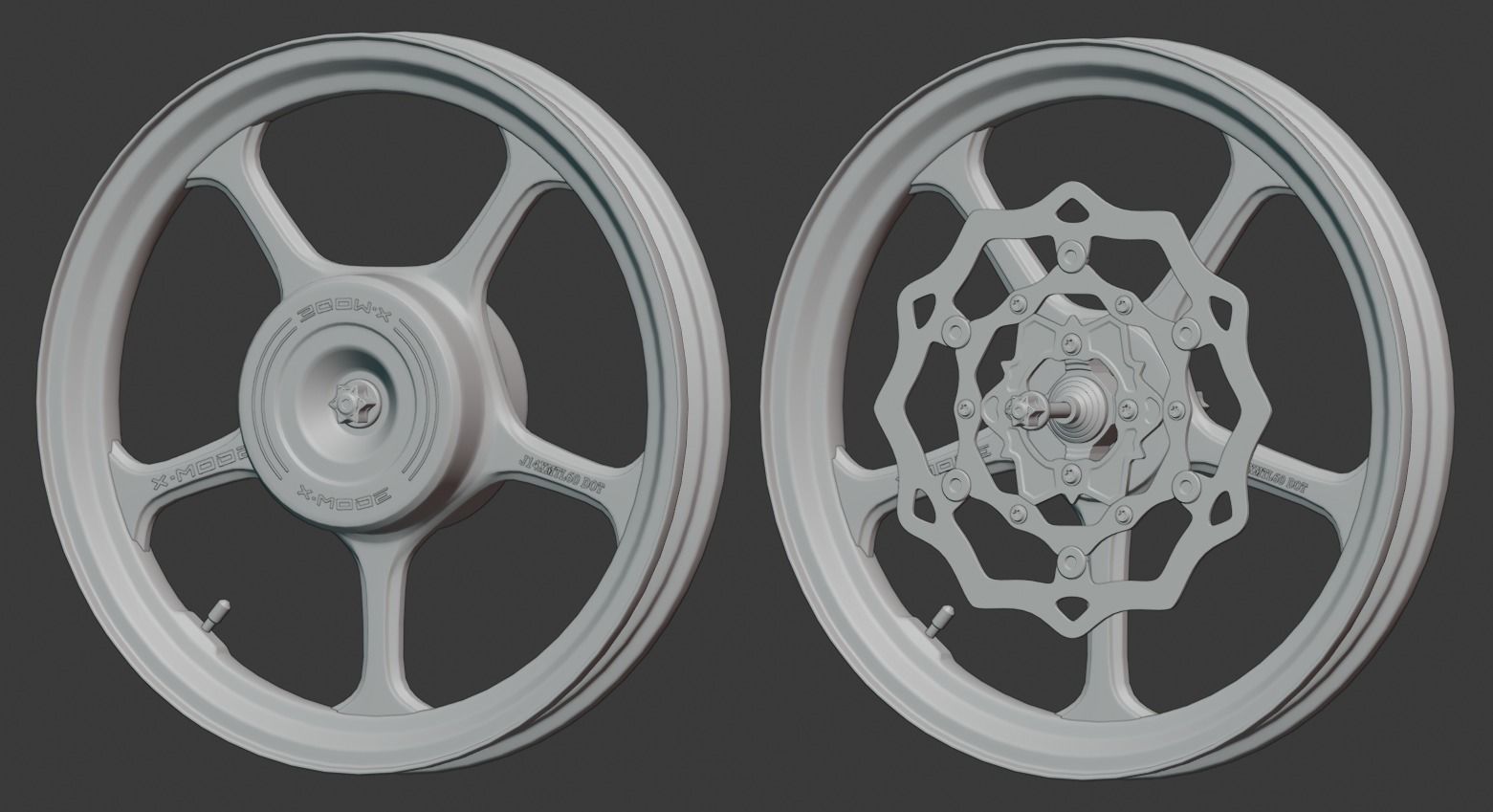 Rims X-Mode Low-poly 3D model_5