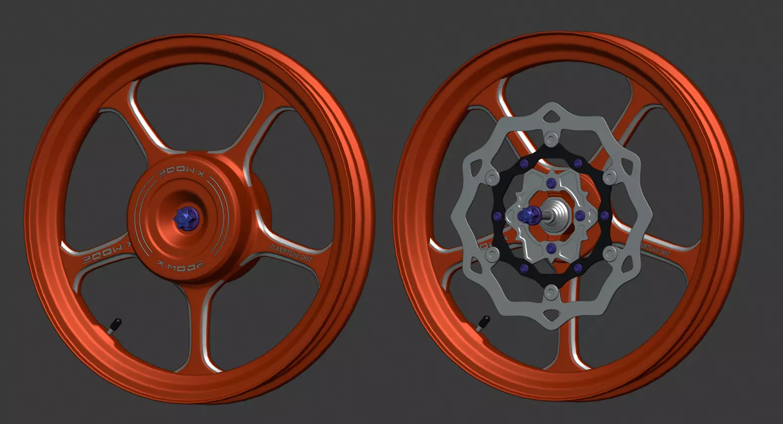 Rims X-Mode Low-poly 3D model_0
