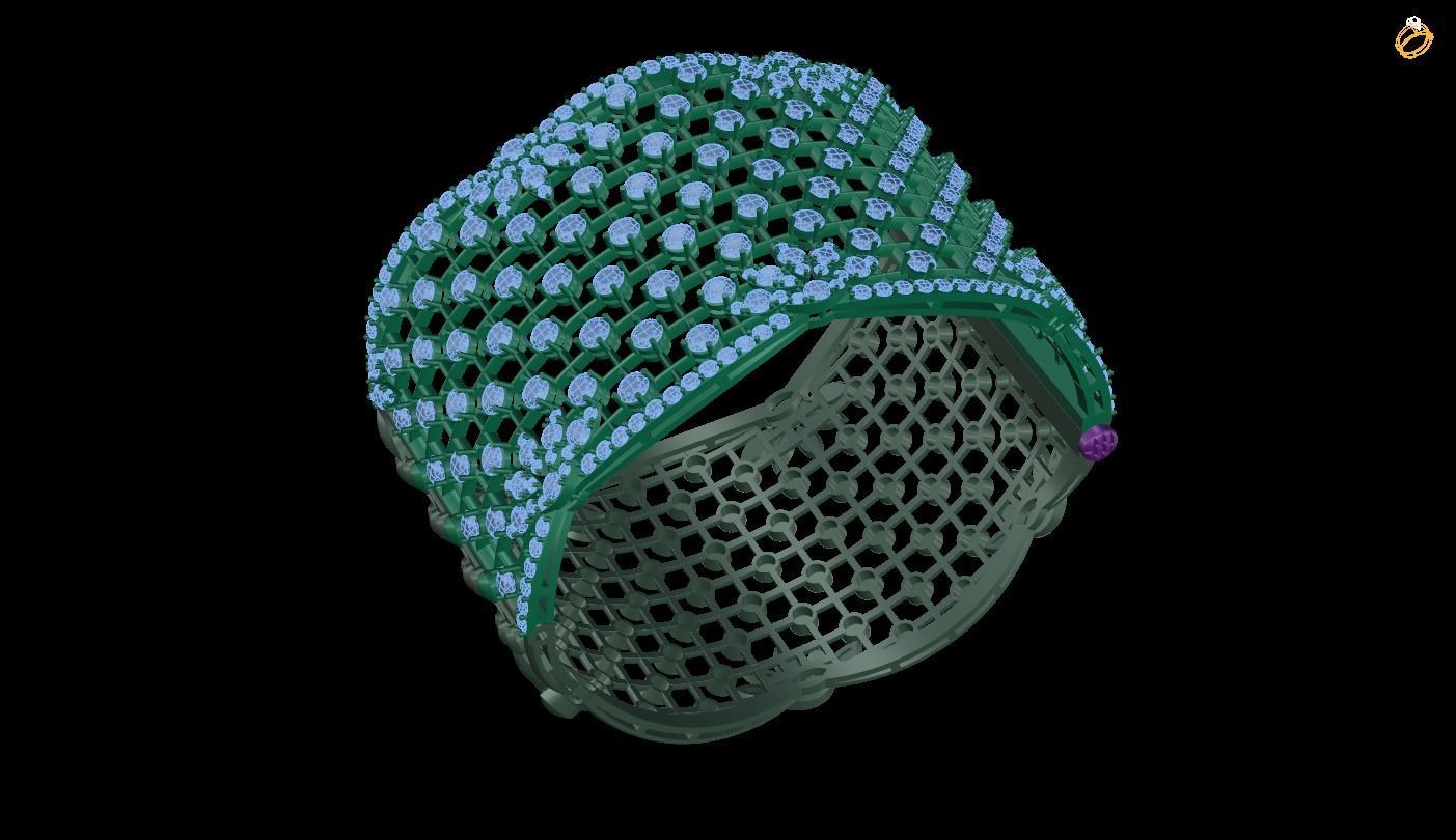 bracelet beaded 3D print model_1