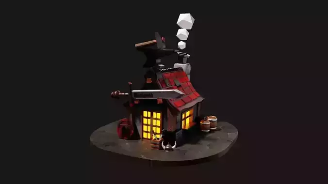 Medieval blacksmith evee blender 