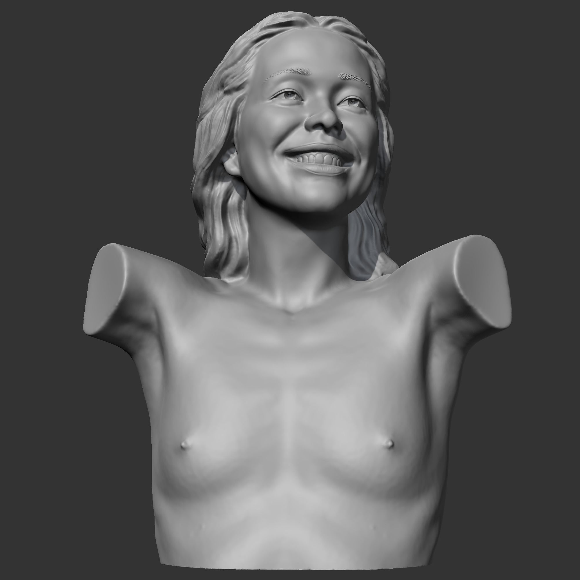 HD girl bust R 3D print model 3D print model_1