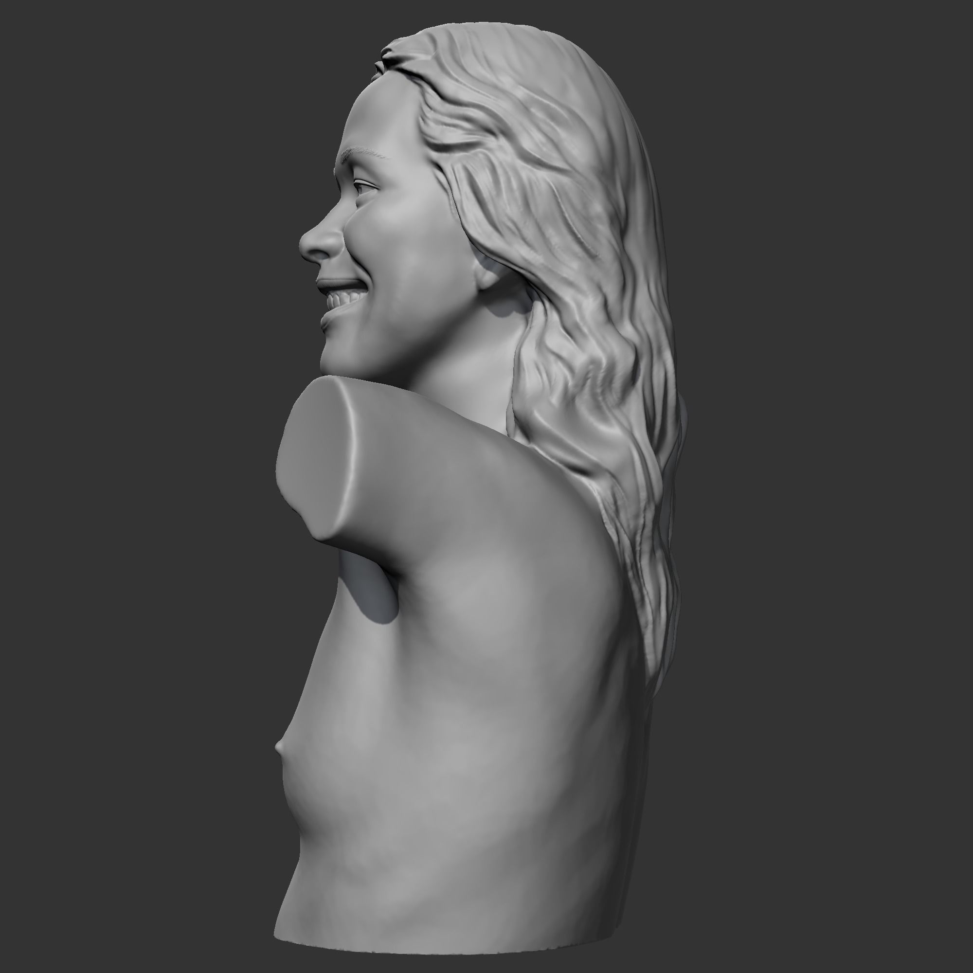 HD girl bust R 3D print model 3D print model_6
