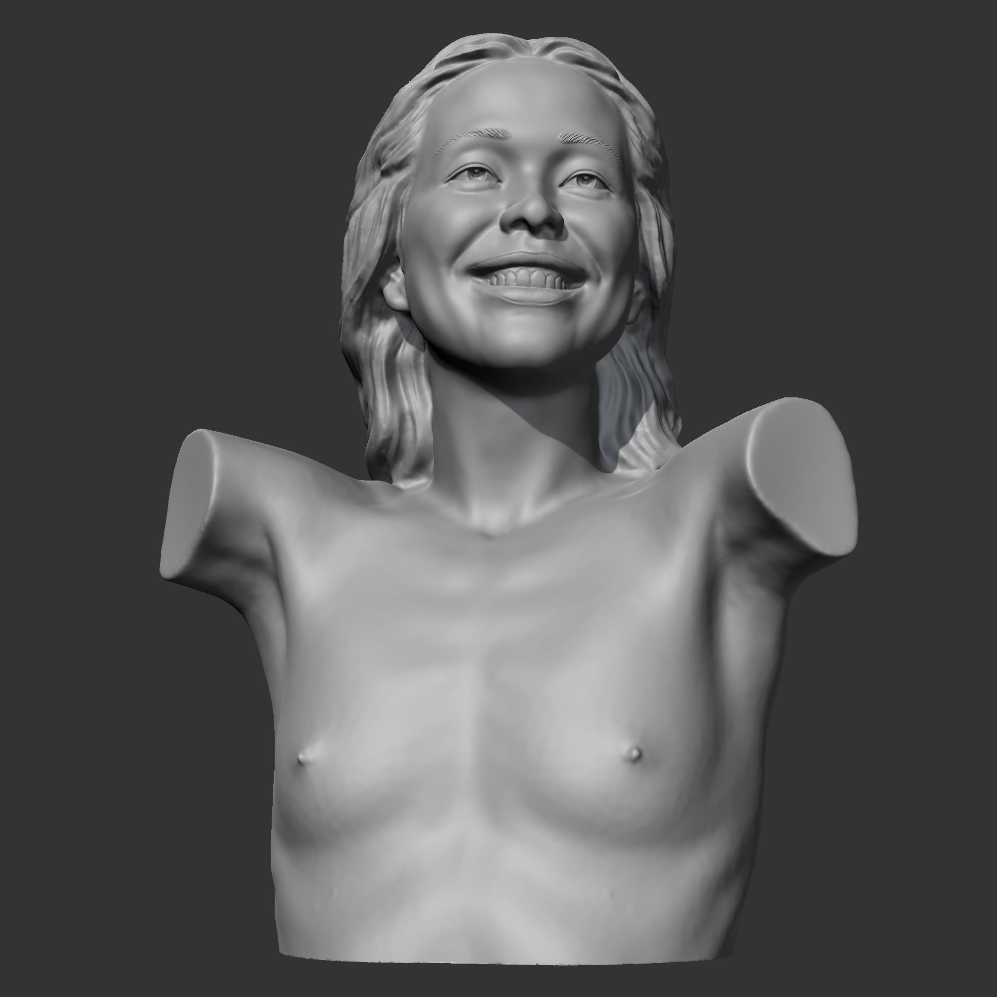HD girl bust R 3D print model 3D print model_2