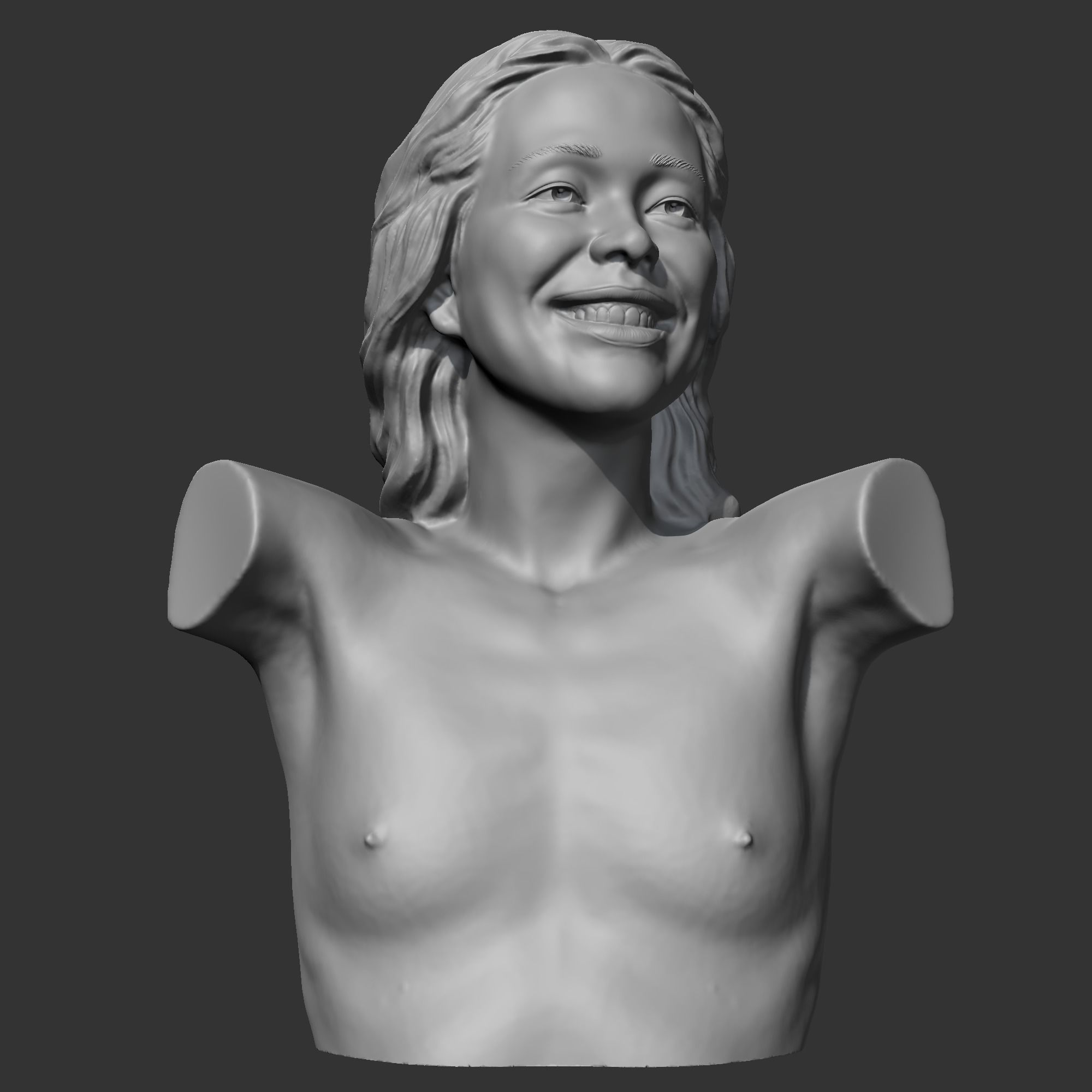 HD girl bust R 3D print model 3D print model_9