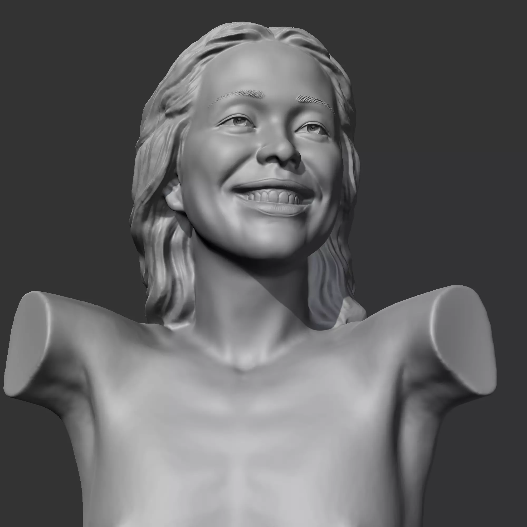 HD girl bust R 3D print model 3D print model_0