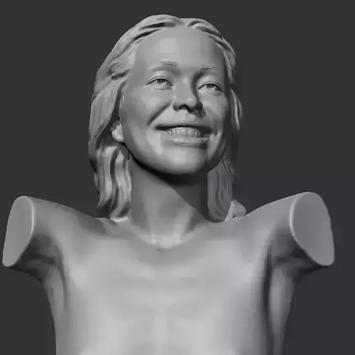 HD girl bust R 3D print model