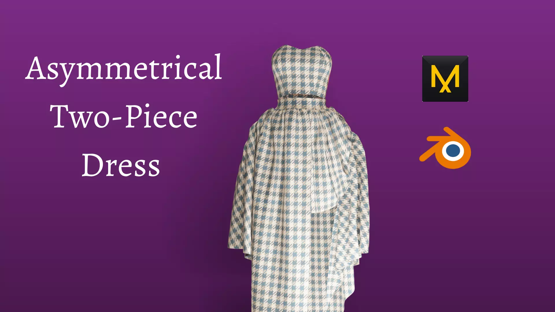 Asymmetrical Two-Piece Dress Free 3D model_0