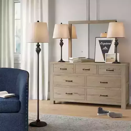Peoria Floor and Table Lamp Set