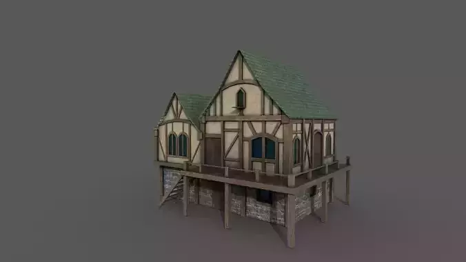 Medieval I Fantasy House 2 Low-poly 3D model