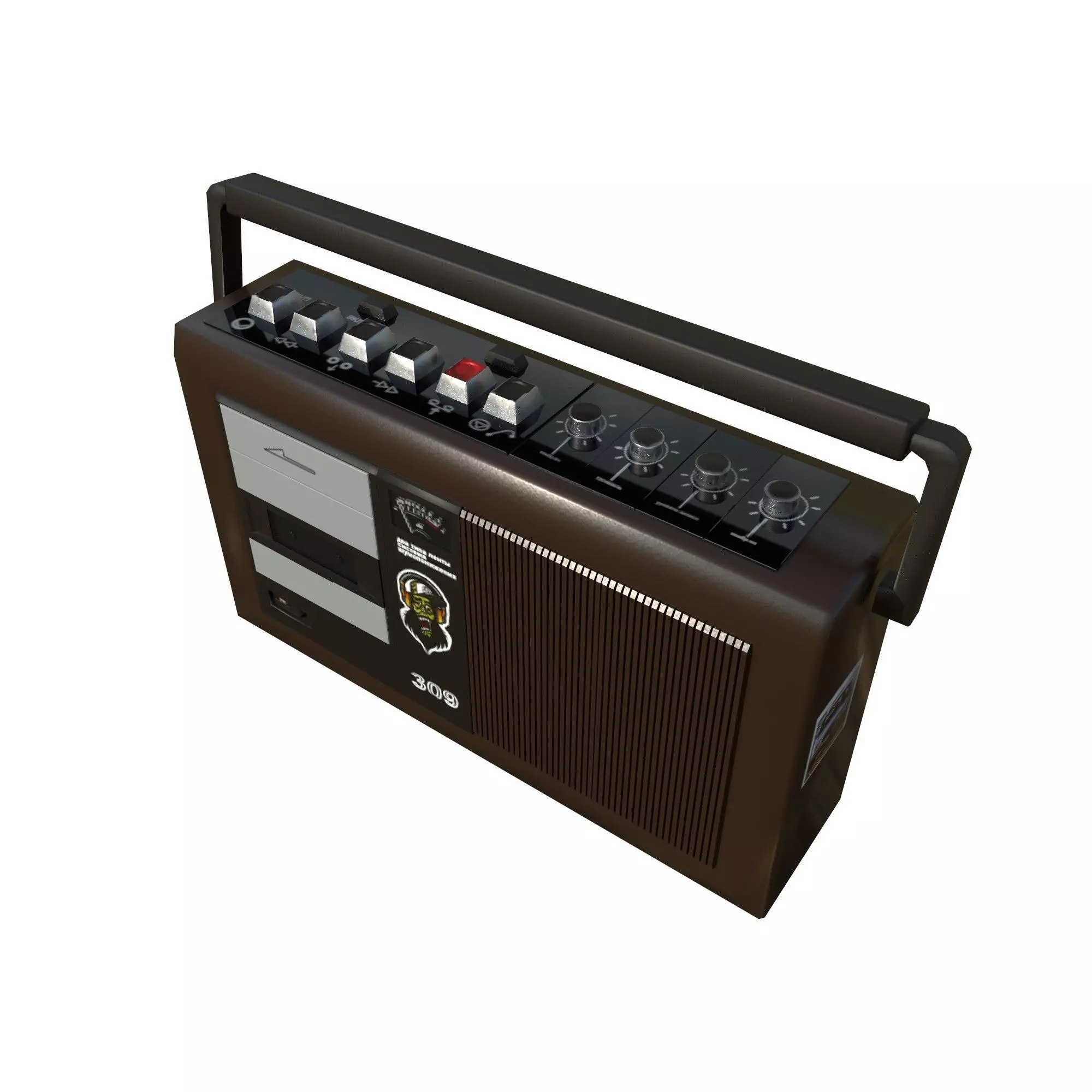 Record player spring PBR texture Low-poly 3D model