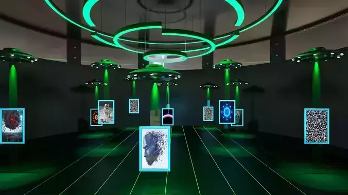 NFT Art Gallery 3D model 3D model