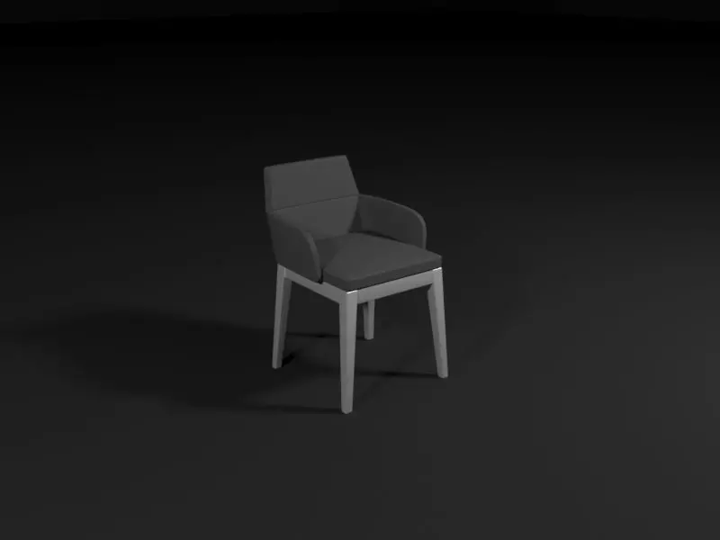 gray chair Free 3D model_0