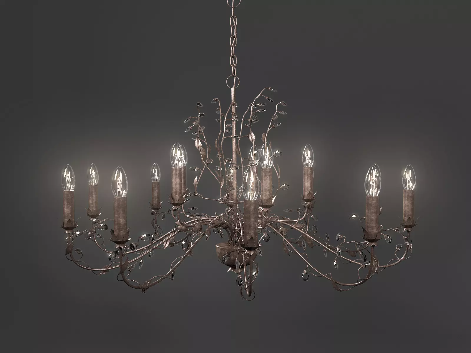 Antique Bronze Chandelier 3D model