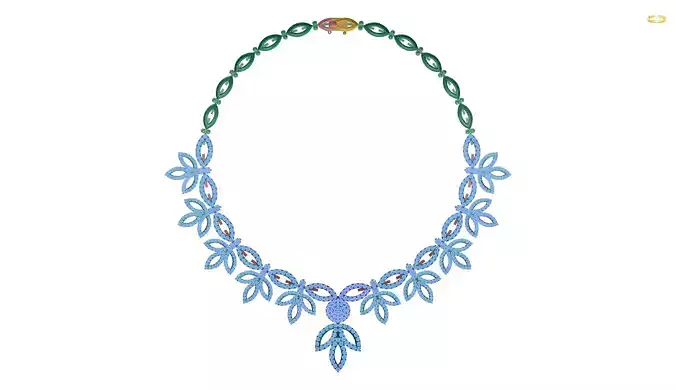 necklace emerald and diamond