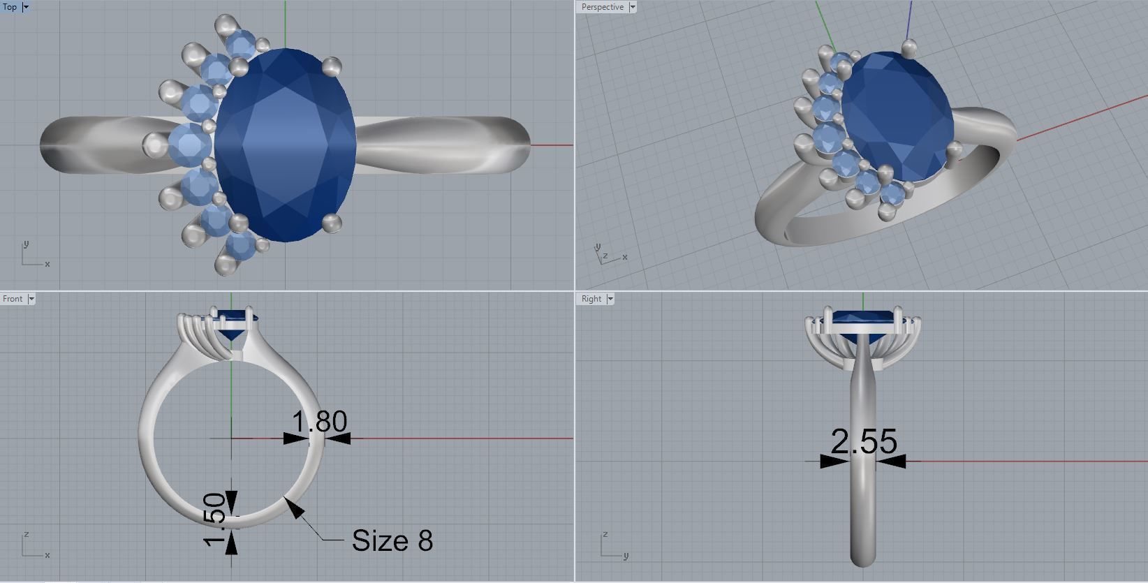 woman ring 3D print model_2