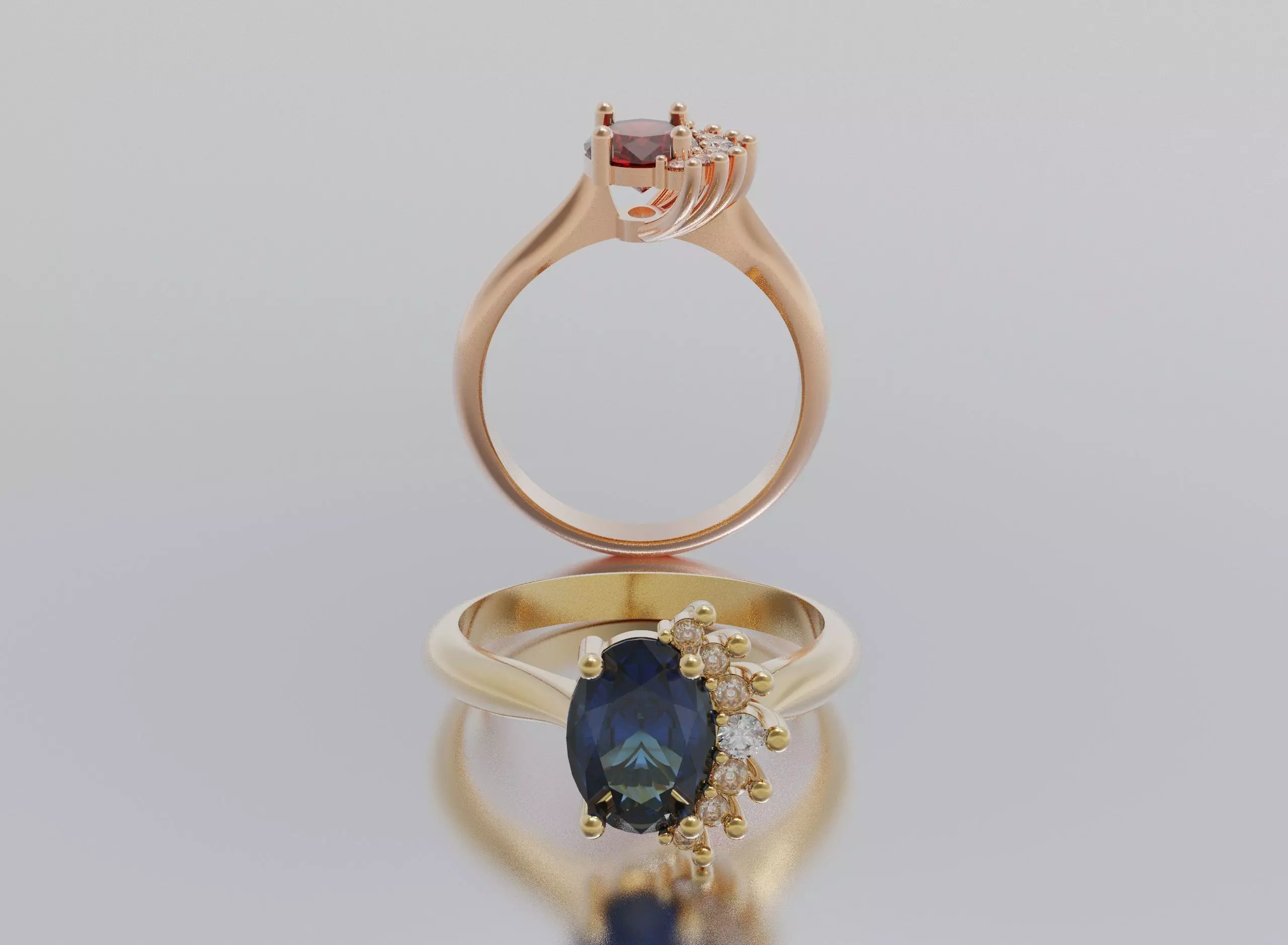 woman ring 3D print model_0