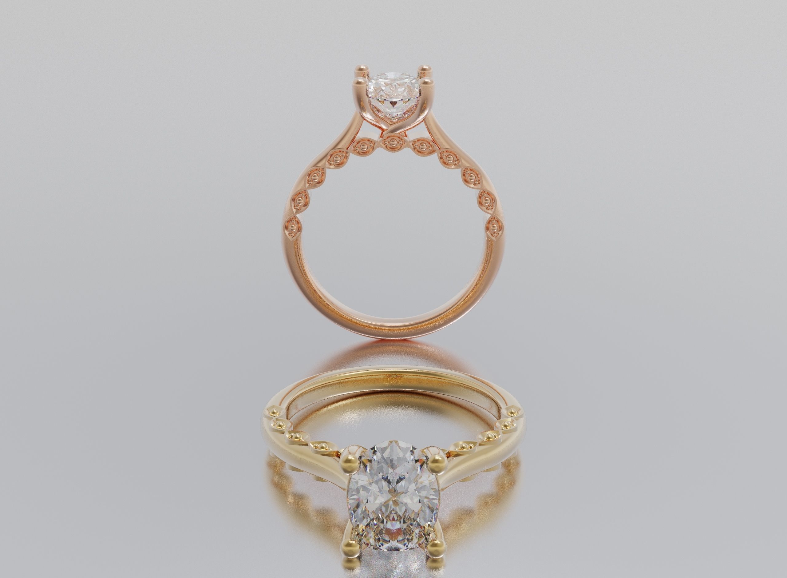 woman ring 3D print model_1