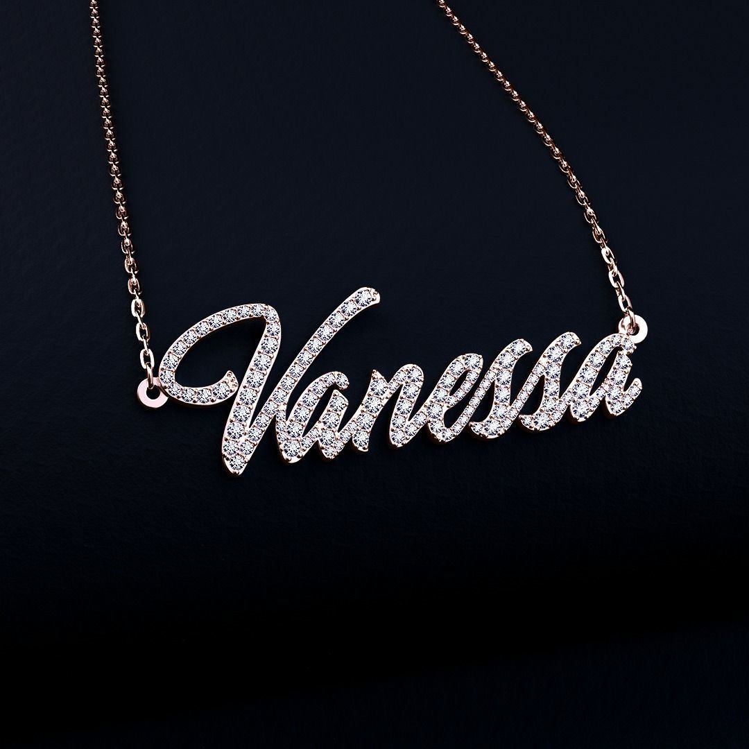 Name necklace Vanessa 3D print model_2