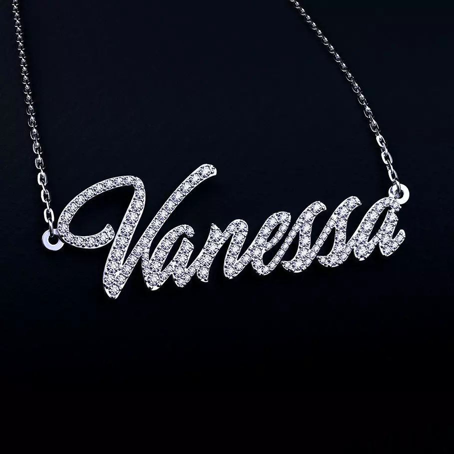 Name necklace Vanessa 3D print model_0