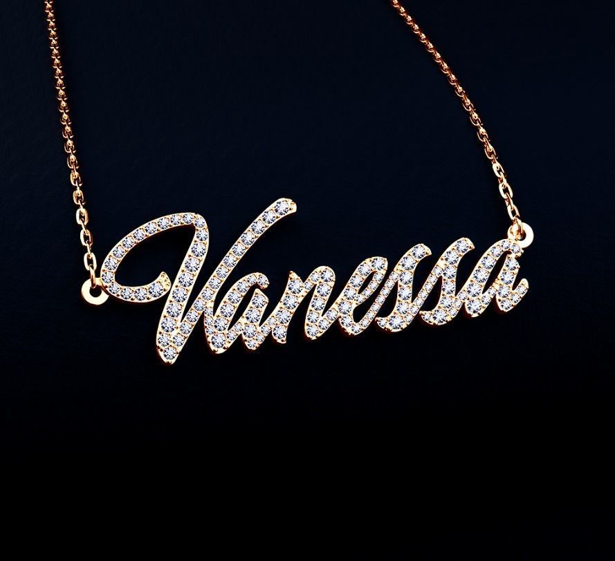 Name necklace Vanessa 3D print model_1