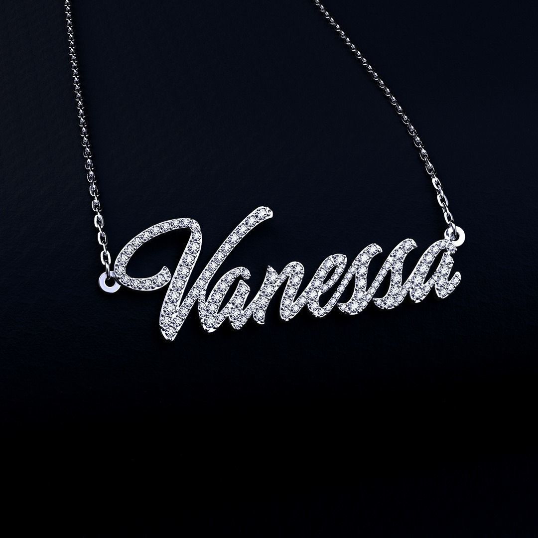 Name necklace Vanessa 3D print model_5