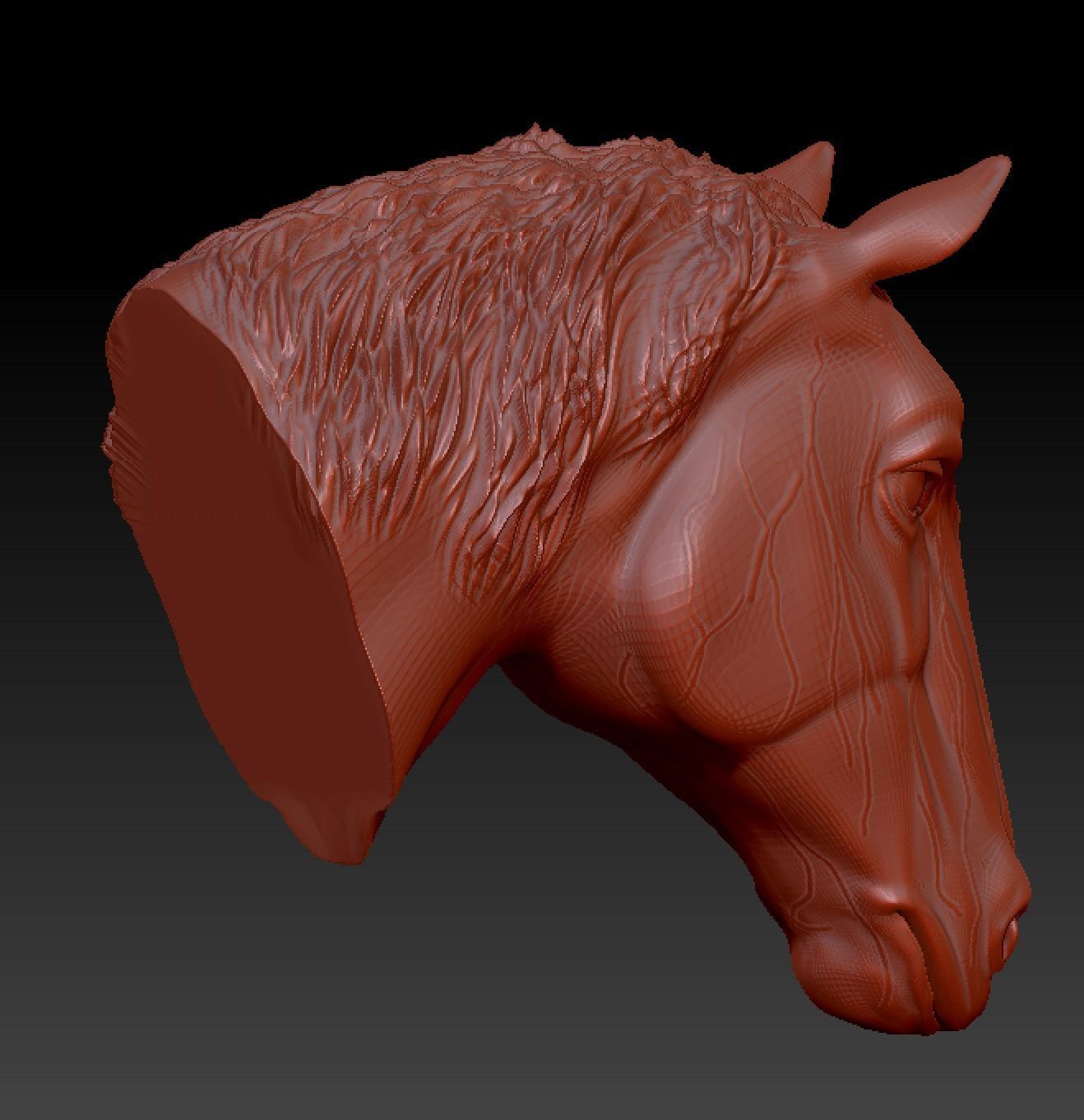 Horse head 3D model_2
