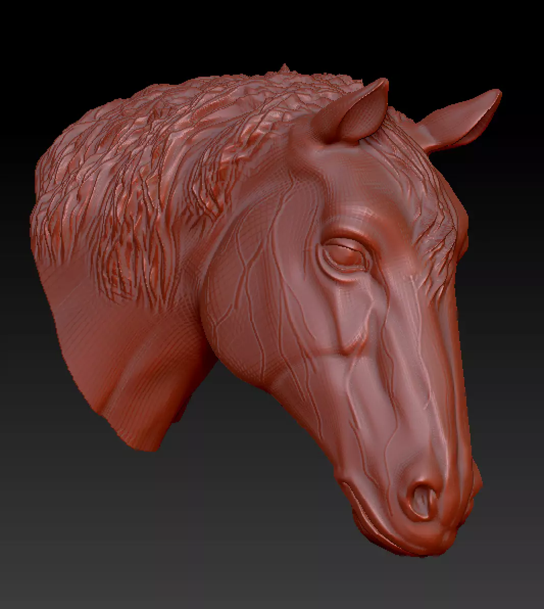 Horse head 3D model_0