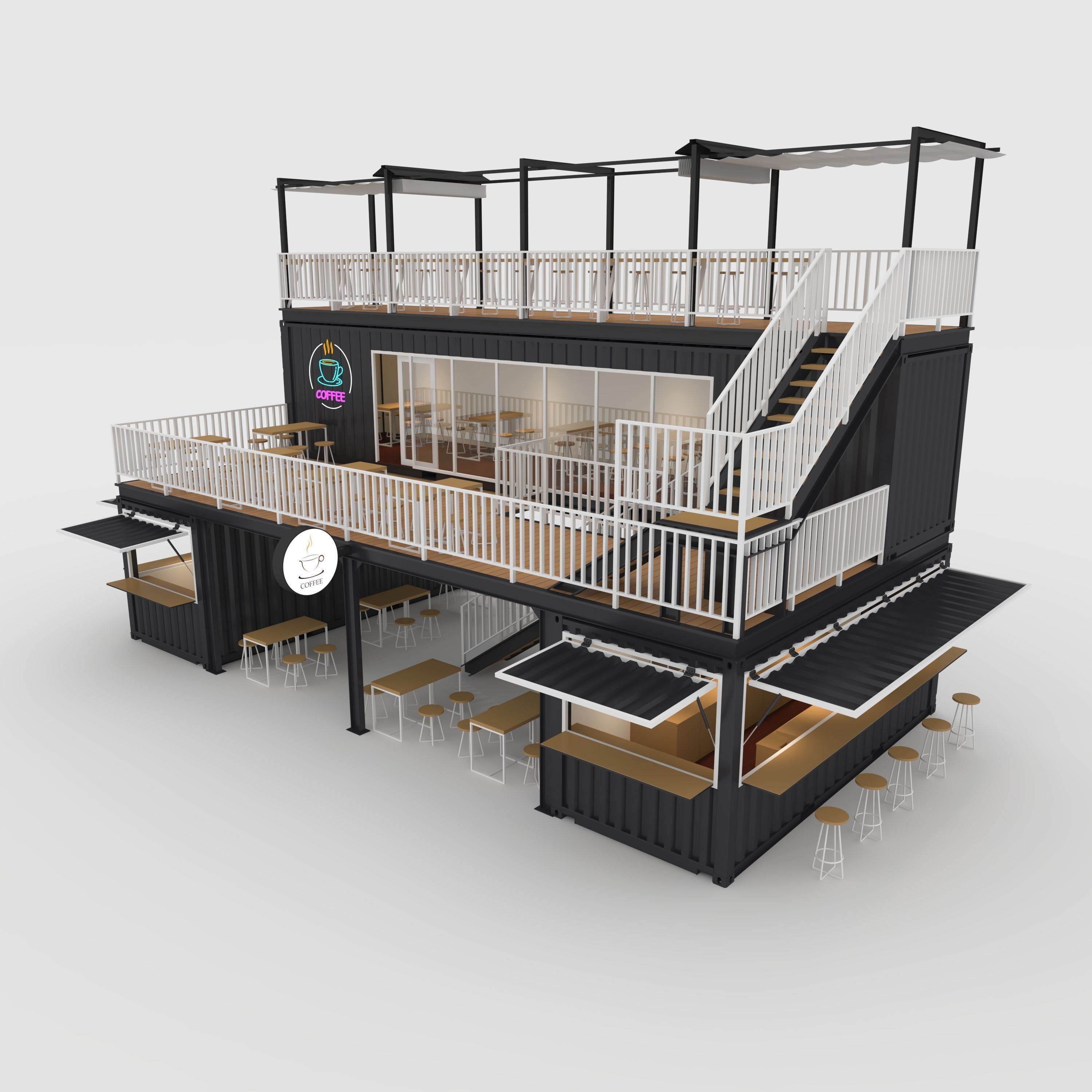 Container Cafe 2 3D model_14