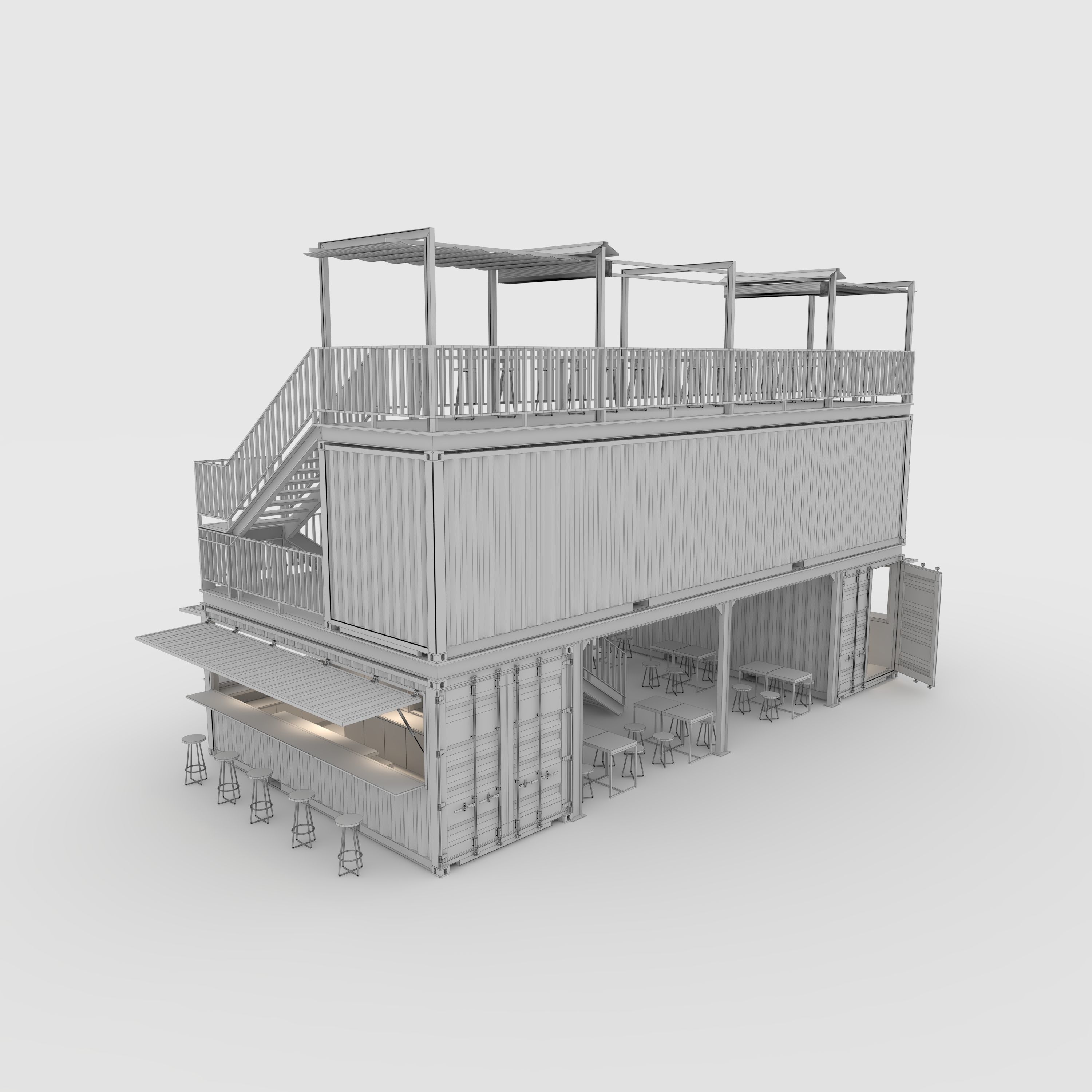 Container Cafe 2 3D model_17